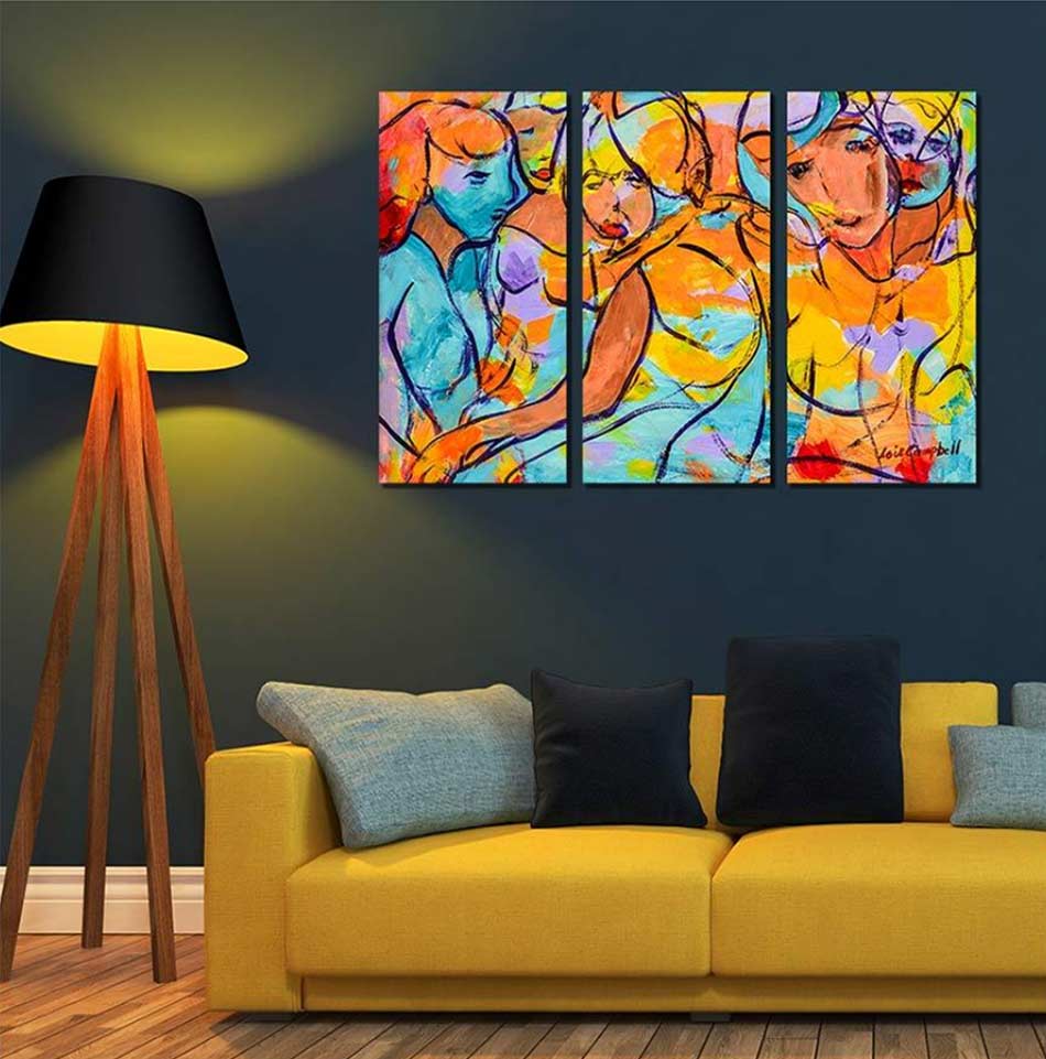 Artistic Abstract 3-Panel Painting