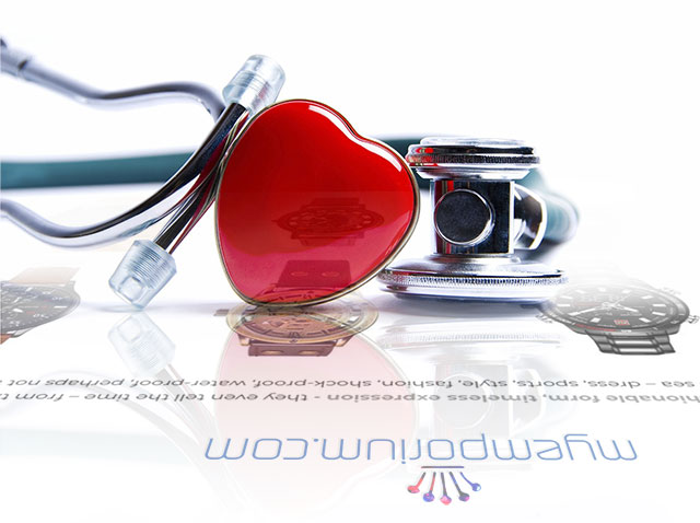 Stethoscope and heart shape lie above a website page from MyEmporium.com to represent checking a healthy website pulse