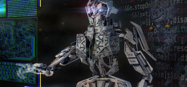 AI-Cyborg Presses Screen AI-Cyborg Presses Screen